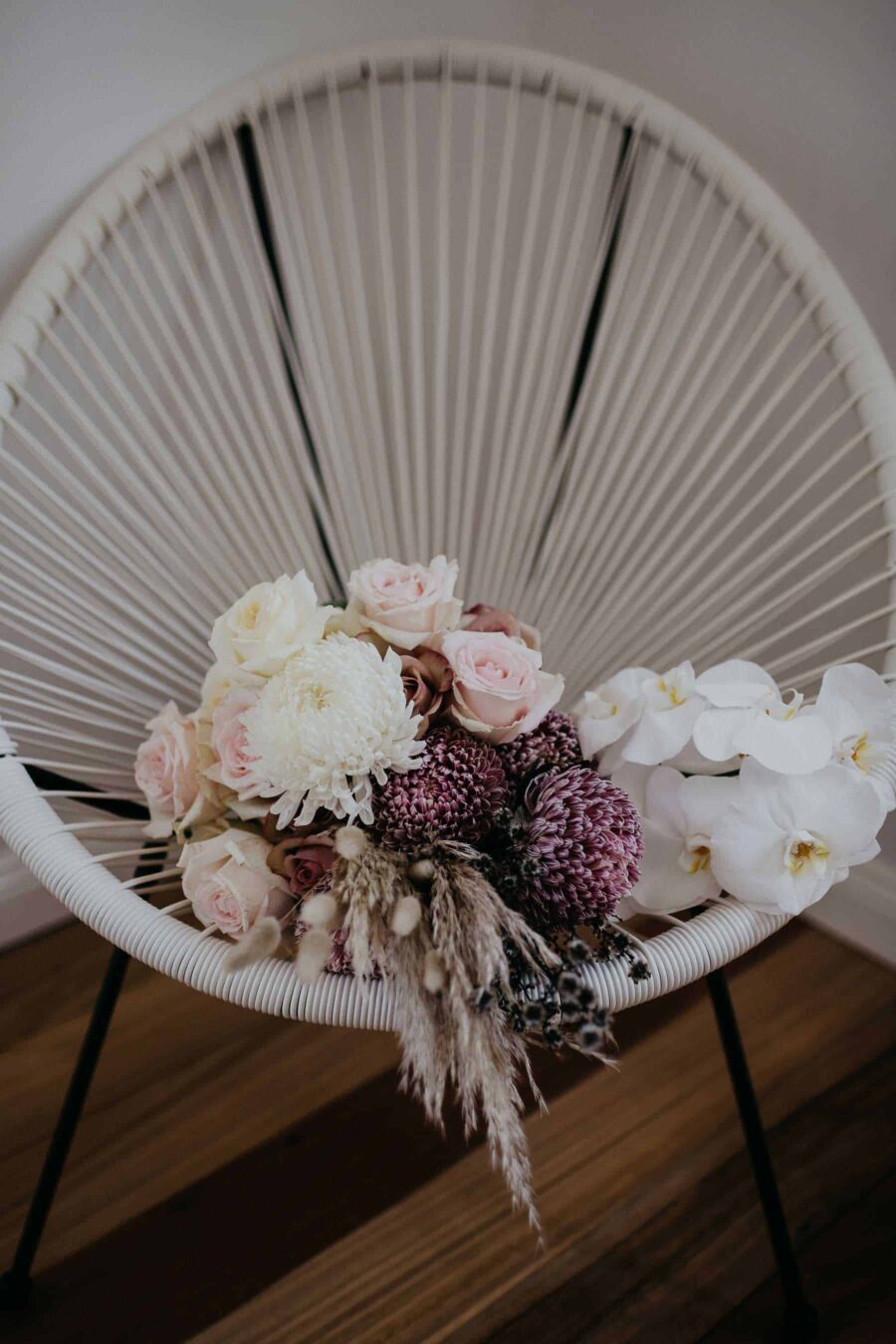 unstructured blush bridal bouquet