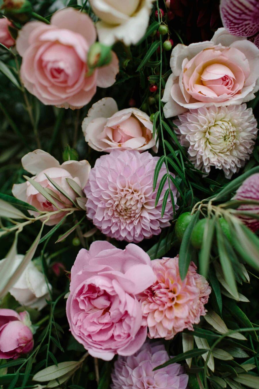 blush and burgundy wedding flowers
