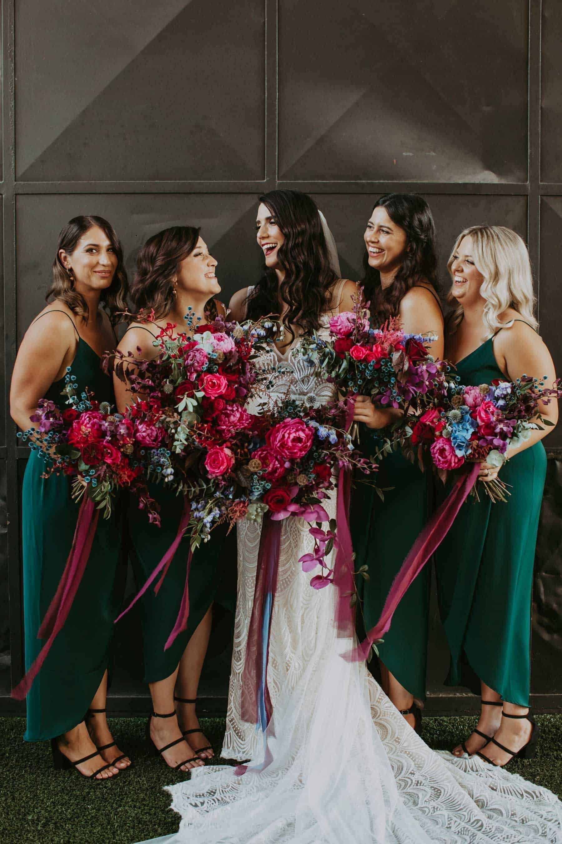 emerald green bridesmaid dresses