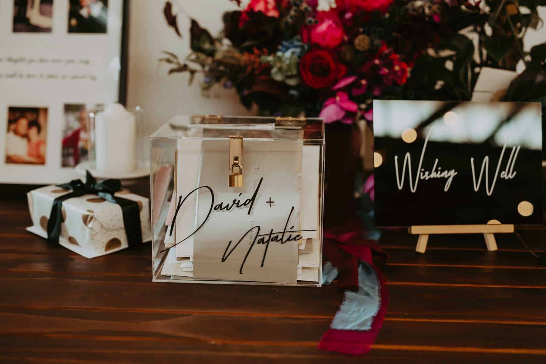 perspex wwedding wishing well