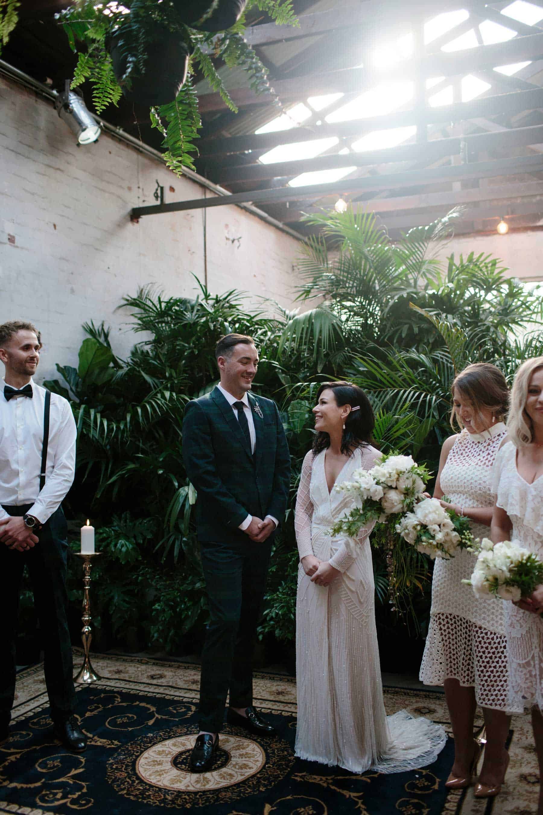botanic wedding at Glasshaus Inside - Melbourne warehouse venue