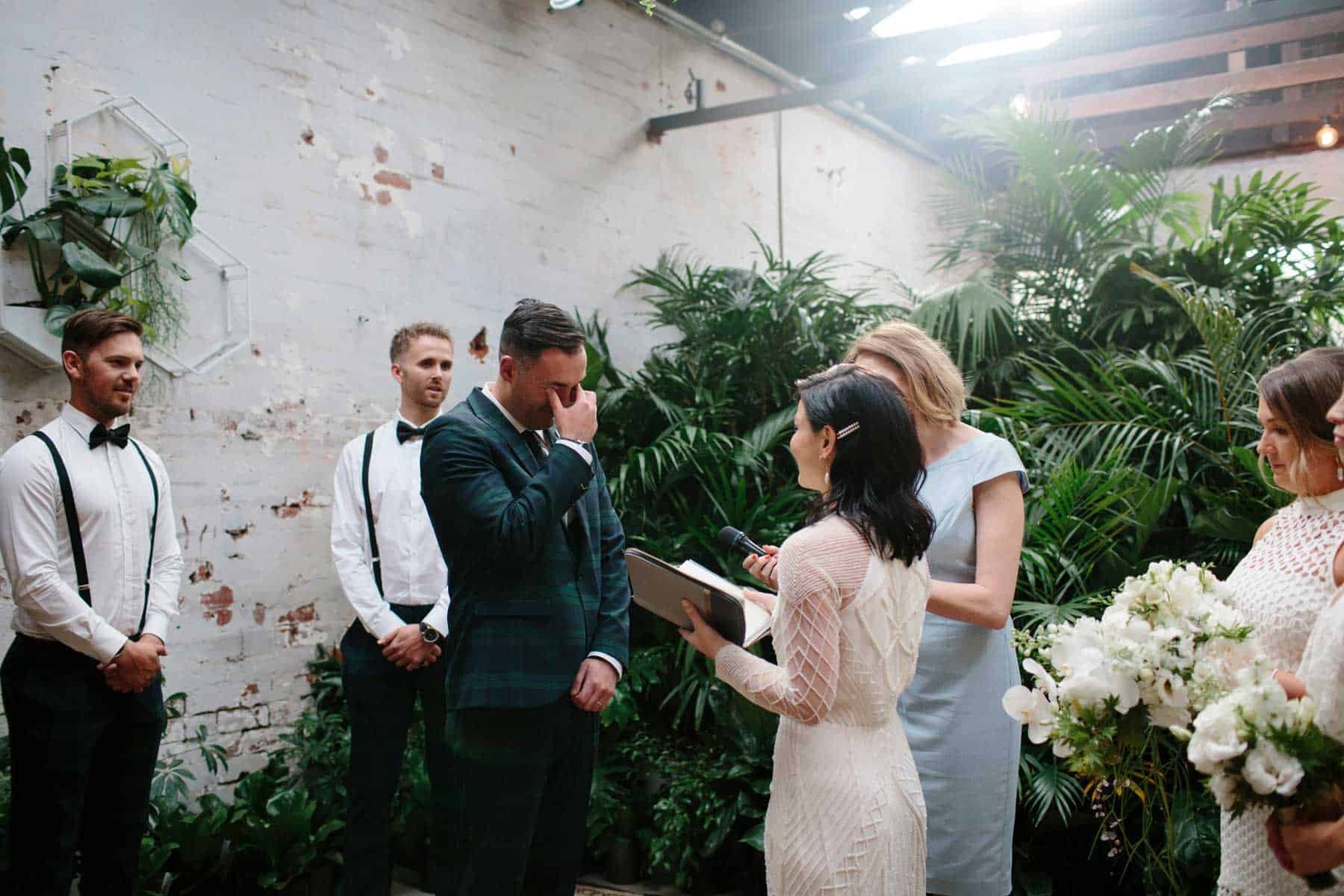 botanic wedding at Glasshaus Inside - Melbourne warehouse venue