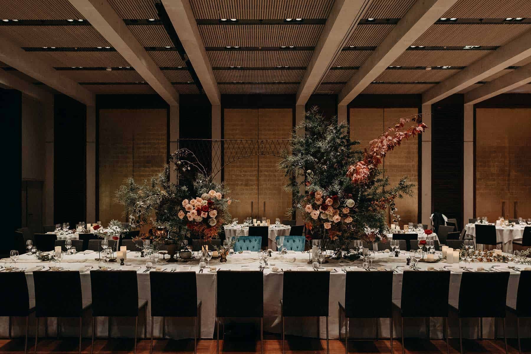 opulent table setting for NGA wedding Canberra