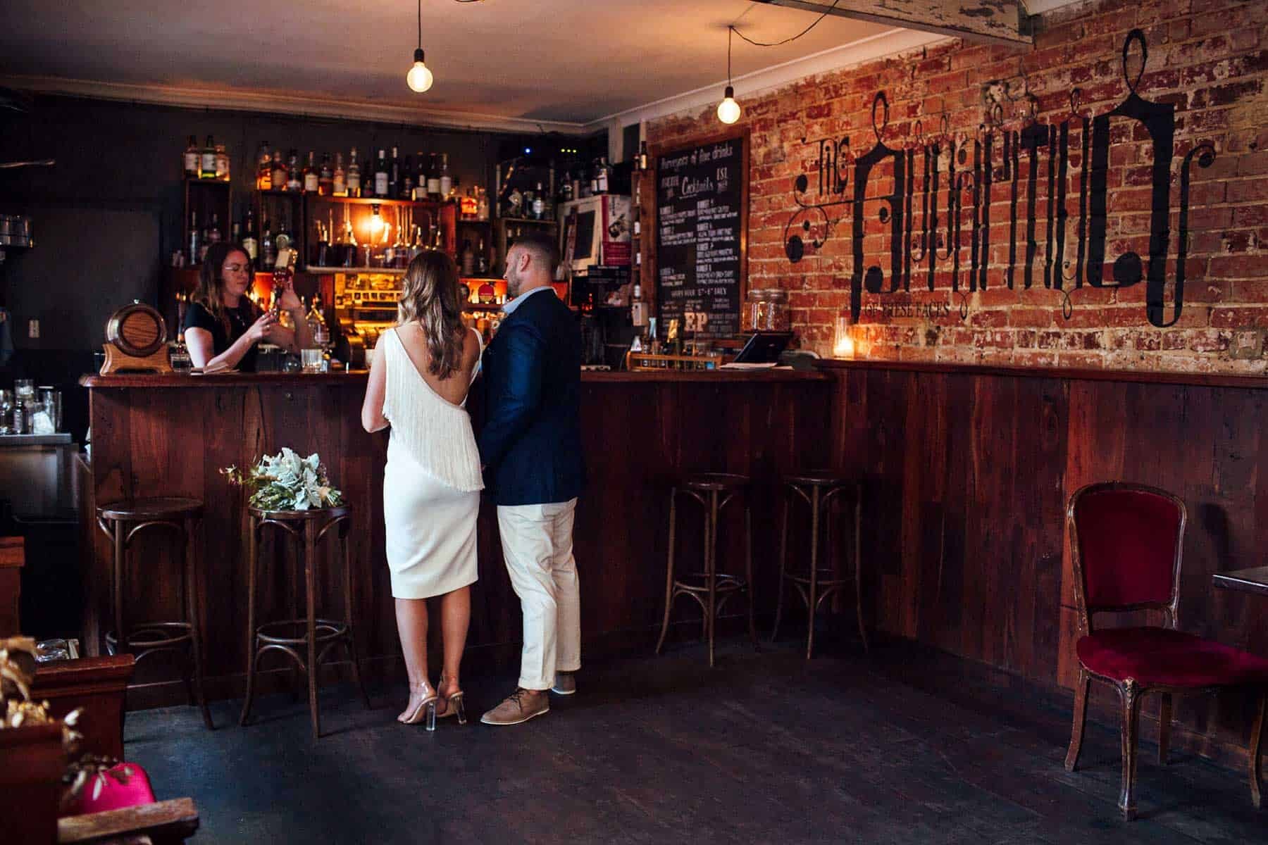 relaxed pub party wedding at The Standard, Perth