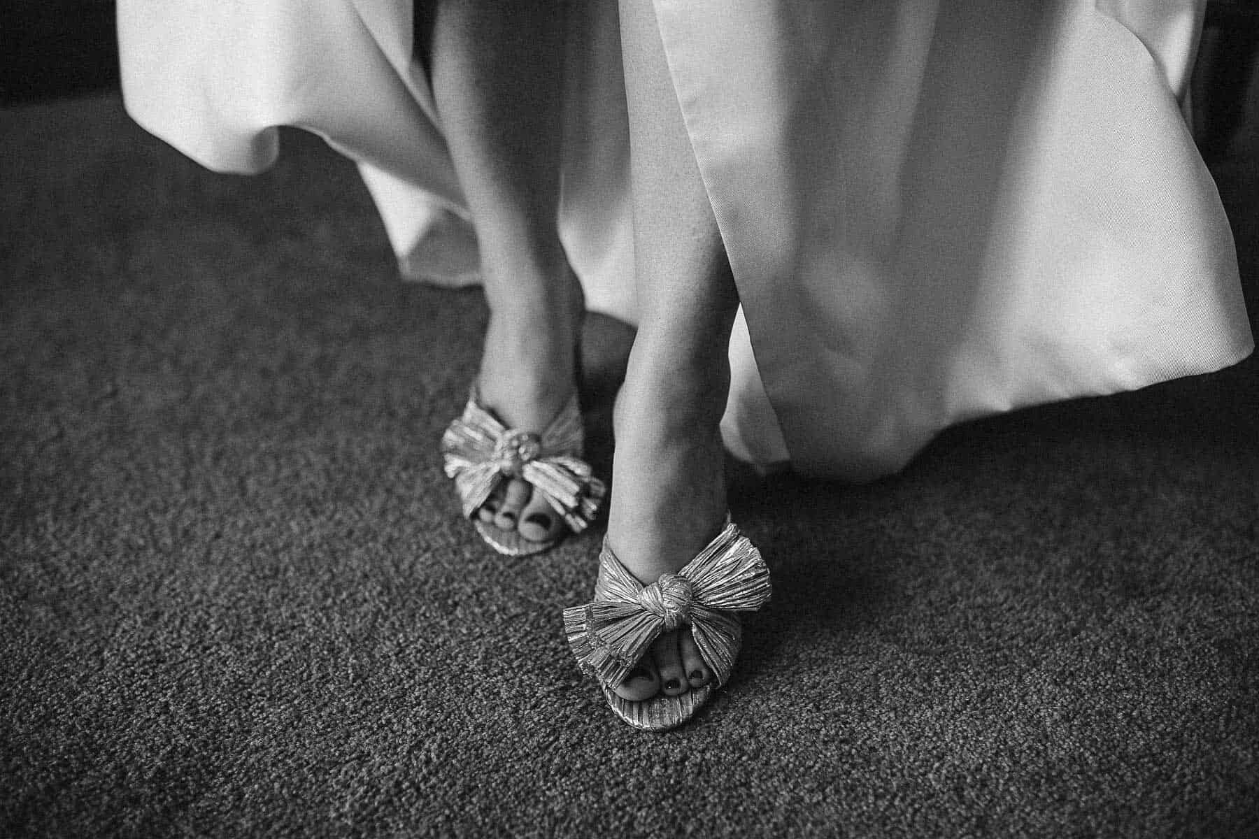 gold Loeffler Randall bridal shoes