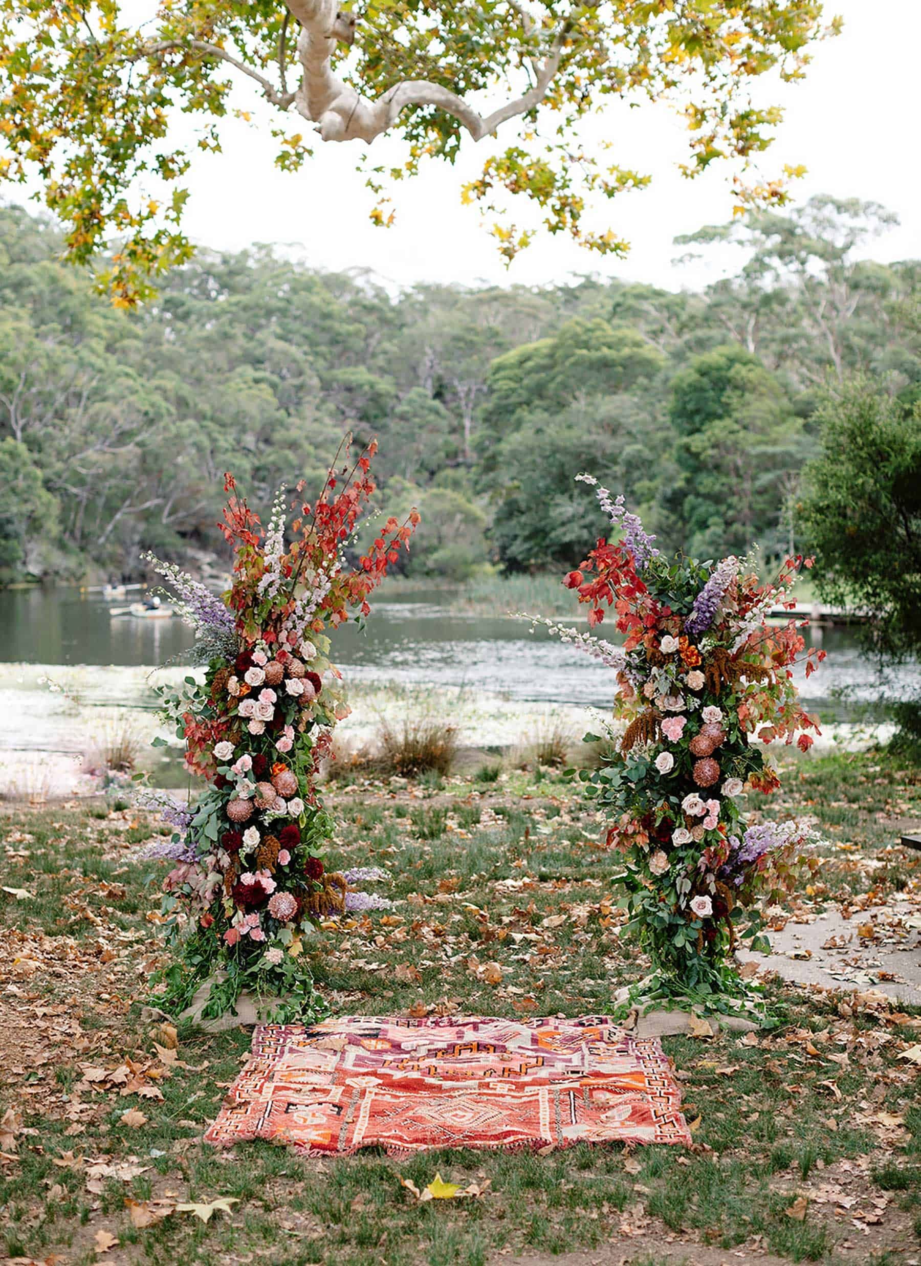 autumn wedding floral arbour