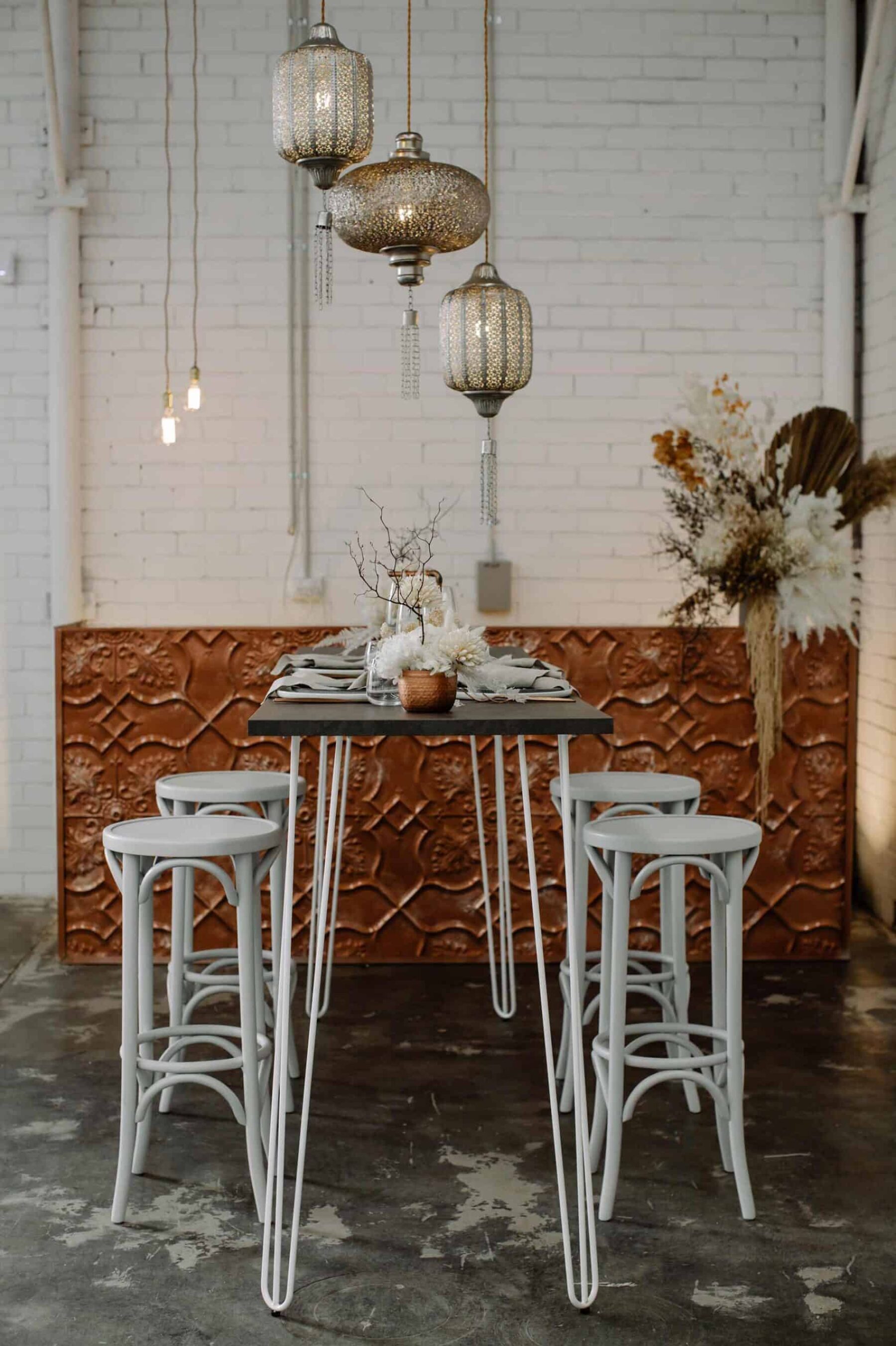 Industrial boho wedding at Fremantle's Assembly Yard