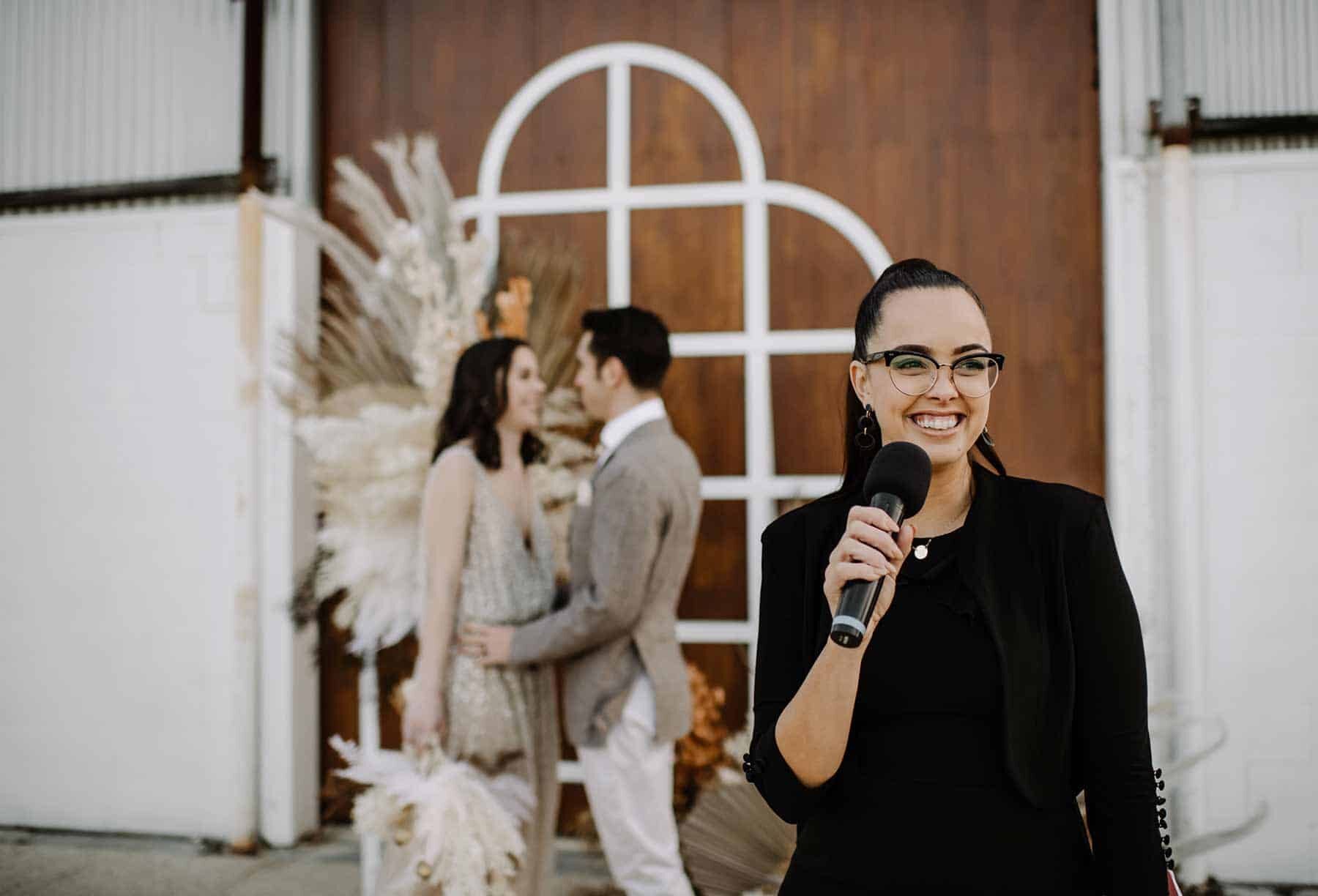 Industrial boho wedding at Fremantle's Assembly Yard