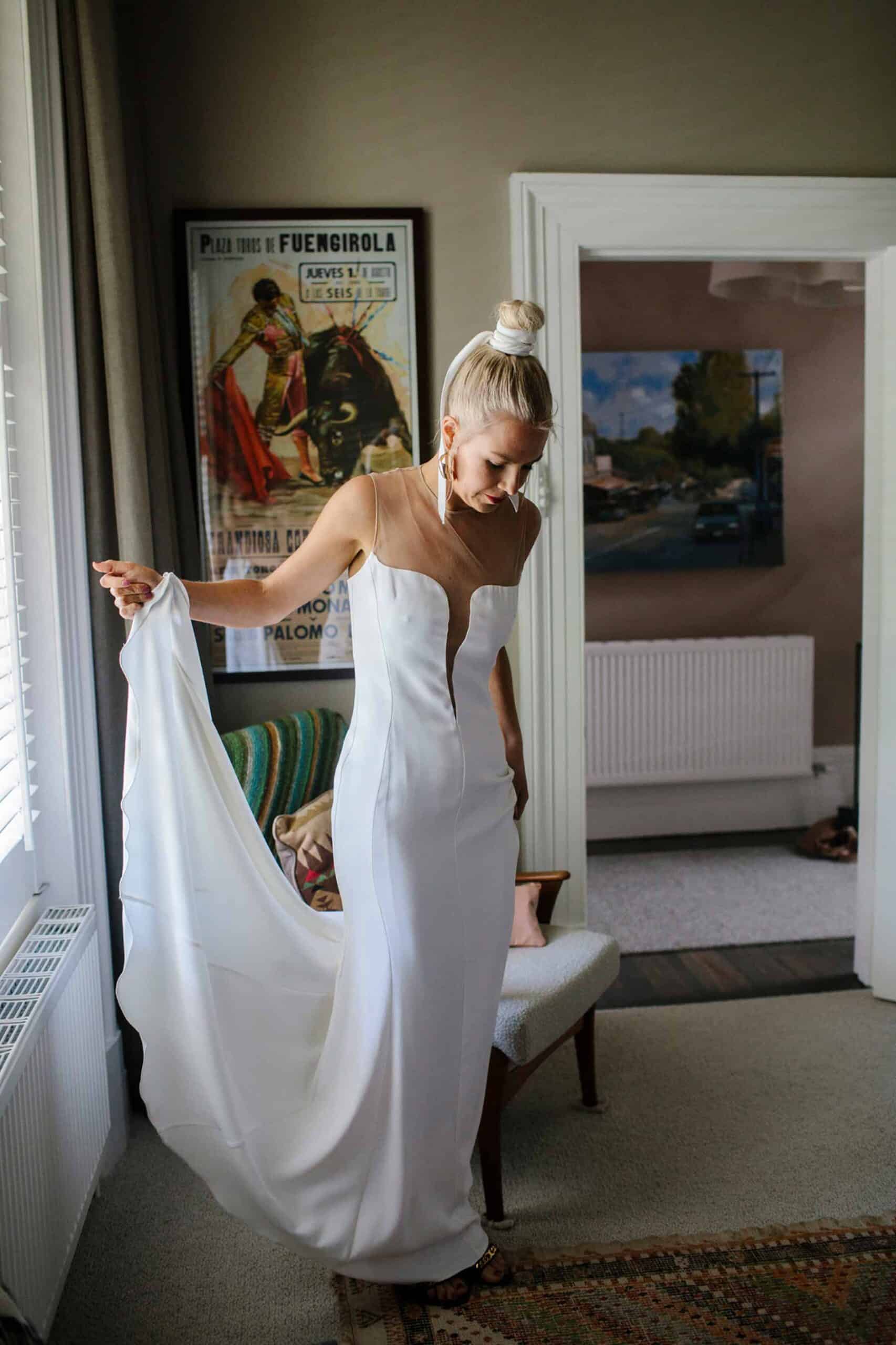 Modern minimal wedding dress by Stella McCartney