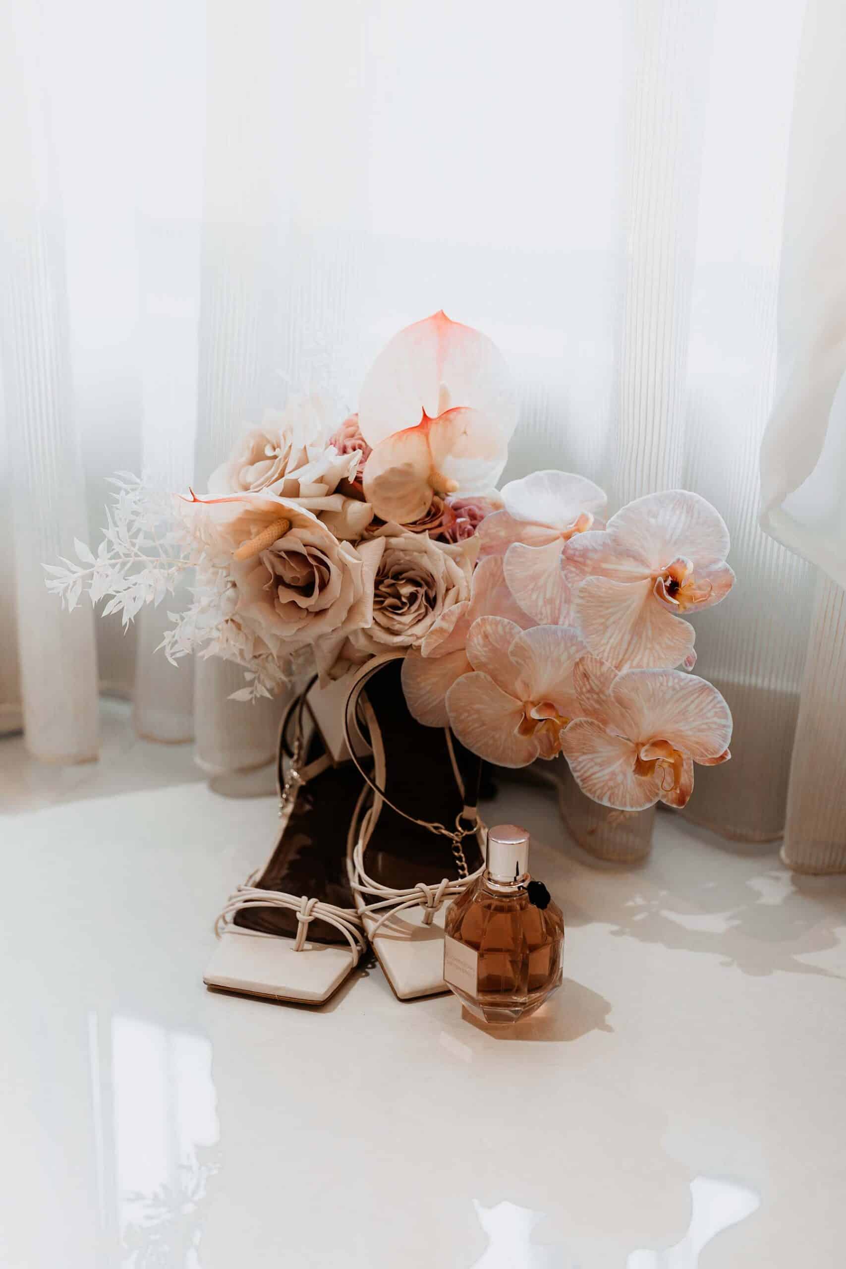 Flower Bouquet and Wedding Shoes