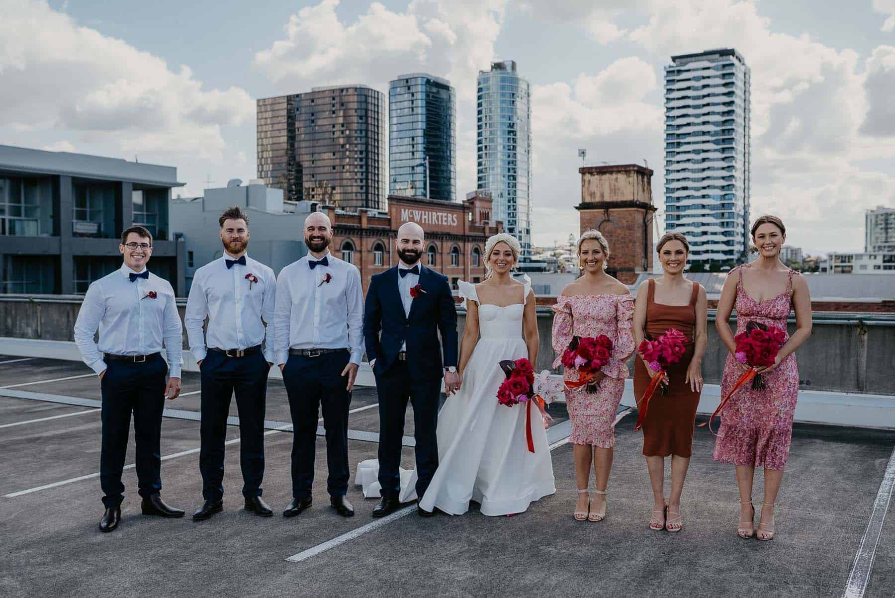 Bridal Party on Rooftop